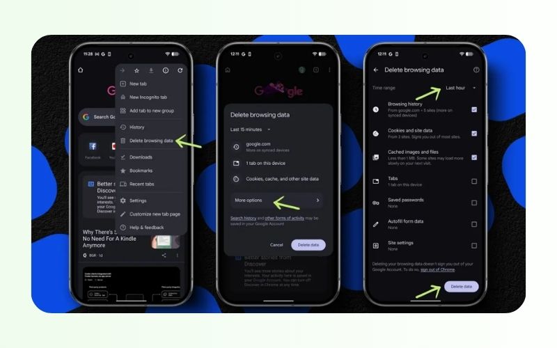 cach xoa cache chrome tren dien thoai android va iphone nhanh chong