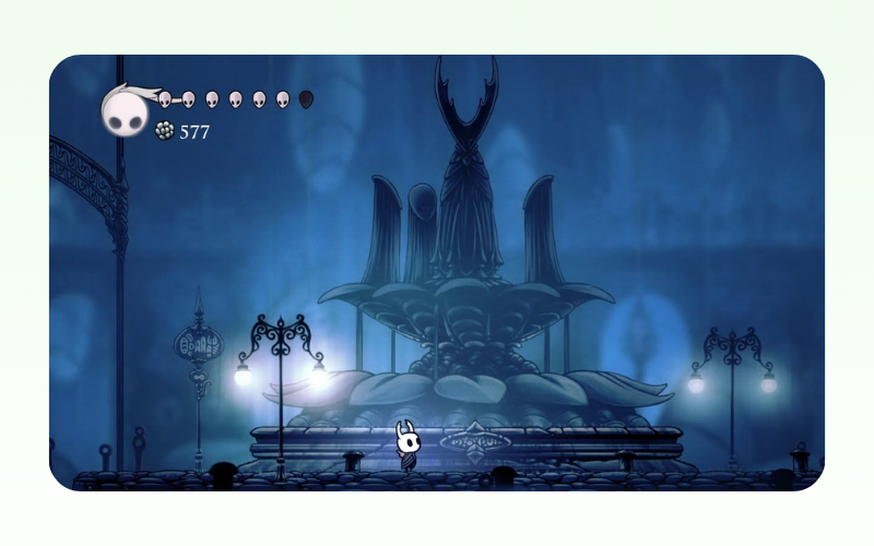 khung cảnh city of tears trong siêu phẩm top indie game hollow knight